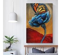 POLIUAWS Vibrant Butterfly Bloom Artwork for Living Room Wall Art Cute Room Decor Ready to Hang 08x12inch(20x30cm)