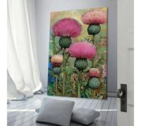 POLIUAWS Vibrant Thistle Blooms Artwork For Home Modern Decoration 16x24inch(40x60cm) Bedroom Pictures for Wall