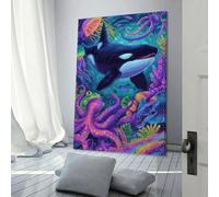 POLIUAWS Vibrant Undersea Fantasy Artwork for Living Room Animal Lovers 3d Wall Art for Living Room Children Girl Boys Birthday Party Gift 20x30inch(50x75cm)