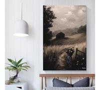 POLIUAWS Vintage Countryside Escape - Serene Rural Landscape Poster Vintage Art Cover Room Decor Aesthetic Bedroom Decor Canvas Posters For Bedroom 20x30inch(50x75cm)