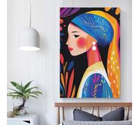 POLIUAWS Vivid Fauvist Vision of Girl with A Pearl Earring Canvas Painting Wall Art Pictures Wall Art Set Living Room Home Decor Wedding Poster Home Decor 08x12inch(20x30cm)