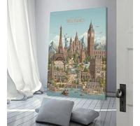 POLIUAWS Wanderland Wall Canvas Home Office Kitchen Gallery Corridor Bathroom Wall Decor Ready To Hang 12x18inch(30x45cm) Pictures for Bedroom Walls