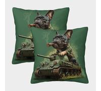 POLIUAWS Warrior Pup on Patrol Print Stylish Polyester Pillow Cases 2 Pack,Soft And Comfortable Pillowcases For Hair Luxury Polyester Pillowcase 50x50cm