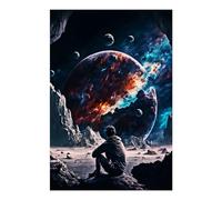 POLIUAWS Watching Cosmos DIY Diamond Art Kits Adults for Leisure Time 5D DIY Full Drill Crystal Art Crafts 8"x12" Diamond Painting