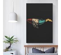 POLIUAWS Whale Fish Bathroom Pictures for Home Walls Large Canvas Wall Art for Living Room 24x36inch(60x90cm)