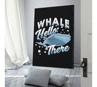 POLIUAWS Whale Hello There for Adults Bathroom Animal Oil Paintingon Canvas Painting Kits Canvas Funny Room Decor Birthday Gifts Women 16x24inch(40x60cm)