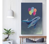 POLIUAWS Whale Hello There Poster Cover Living Room Kitchen And Bedroom Decor Posters For Room Aesthetic Print Wall Art Poster Home Decor 08x12inch(20x30cm)