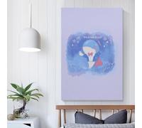 POLIUAWS Whale Hello There Print Wall Art for Adults Canvas Artwork for Gifts from Kids Home Decor Living Room Bedroom Birthday Gifts Women 08x12inch(20x30cm)
