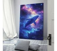 POLIUAWS Whale in The Stars -3 Canvas Painting Wall Art For Teens Game Boys Room Wall Decor Modern Wall Art 12x18inch(30x45cm)