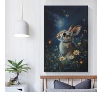 POLIUAWS Whispering Night Bunnies Funny Bathroom Wall Art Cute Room Decor Ready to Hang Modern Art Prints 20x30inch(50x75cm)