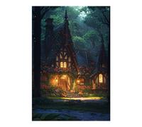 POLIUAWS Whispering Willow Cottage DIY Diamond Art Kits Adults for Home Wall Decor Relaxing Fun Gem Arts and Crafts 8"x12" Diamond Painting