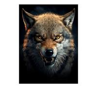 POLIUAWS Wolf Generative AI Diamond Painting Kits Adults for Adults Beginner DIY Gem Art Craft Set 12"x16" Diamond Painting