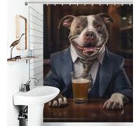 POLIUAWS XL Bully in The Pu 100% Polyester Fabric Washable Bath Curtains for Shower for Toile Bathroom Dorm 53.54x70.87Inch（136x180cm）