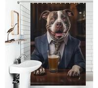 POLIUAWS XL Bully in The Pu 100% Polyester Fabric Washable Decor Bath Curtains for Shower Bath Curtain Wet Room 46.85x70.87Inch（119x180cm）