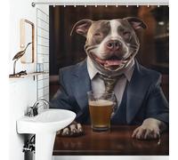 POLIUAWS XL Bully in The Pu Washable Waterproof Cloth Fabric Modern Polyester Water Repellent for Bathroom with Hooks 56.30x70.87Inch（143x180cm）