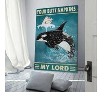 POLIUAWS Your Butt Napkins My Lord for Adults Bathroom Animal Oil Paintingon Canvas Painting Kits Canvas Funny Room Decor Birthday Gifts Women 16x24inch(40x60cm)