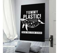 POLIUAWS Yummy Plastic Whale Pictures Artwork for Living Room Gift Canvas Wall Art Nordic Home Decor Ready to Hang Poster And Prints 08x12inch(20x30cm)