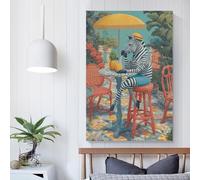 POLIUAWS Zebra's Tropical Chill Modern Art Prints Bedroom 08x12inch(20x30cm) Wall Decorations for Bedrooms