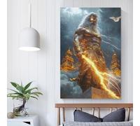 POLIUAWS Zeus, King of The Skies - God of Thunder And Divine Wrath Poster Decorative Canvas Posters Wall Art Room Decor Modern Aesthetic Poster Supplies Home Decoration 08x12inch(20x30cm)