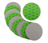POLIWELL Auto Performance Foam Discs, 6 Inch Sanding Discs P3000 Grit Fine 10pcs H&L Sandpaper for Wet Polishing, Car Clear Coat, Headlight Restore, Detail Paint Scratches Remove, Finishes Refined