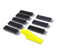 POLIWELL Micro Sander Tool, Detail Finger Sander for Crafts, 80 PCS Wet Dry Sandpaper 80 120 150 180 240 320 400 600 Grit + 3.5” x 1” Mini Handle Sanding Block for DIY, Wood, Metal and Narrow Spaces