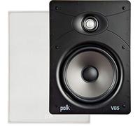 Polk Audio V85 Vanishing in Wall Speaker (Single) - Ideal for Large Rooms, Features Composite Polymer Cone Driver, Swivel Mount Silk Dome Tweeter, Easy Installation, Includes Paintable Slim Grille