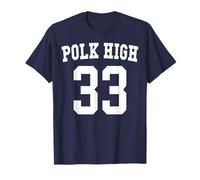 Polk High Football Jersey 33 Bundy - Front & Back No Maam T-Shirt