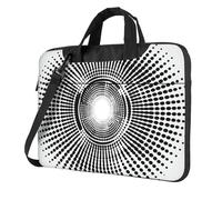 Polka Circle Laptop Bag for 14 inch, Swirl Art Laptop Case Sleeve with Shoulder Strap,Portable Shockproof Protective Computer Carrying Cover Briefcase for Women Men