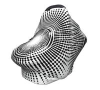 Polka Circle Nursing Cover 360° Full Coverage Swirl Art Stretch Scarf for Breastfeeding and Car Seat Cover Fit for Most Pushchairs and Prams
