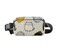 Polka Dot Animal Colorful Cat Stylish Fanny Waist Pack for businesswomen Large Capacity with Adjustable Strap for Shopping Sports Work mandiles para mujer de cocina, polka dot animal colorful cat,