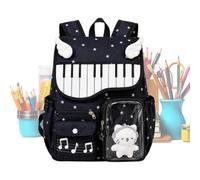Polka-dot Backpack Piano Design, Whimsical Twee Backpack Cute, With Pendant | Cute Back Pack Aesthetic Music With Pendant, For Campus, Commute And Travel