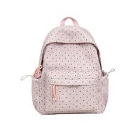 Polka Dot Backpack with 14 Inch Laptop Compartment, Girl School Bag, Pink | Coquette Aesthetic, 31x14x43cm, 0.45KG, Includes Plush Keychain, Adjustable Straps, Metal Zippers