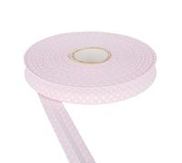 Polka Dot Bias Binding Tape 18mm Cotton Twill Tape for Sewing, Bias Binding, Bunting, Binding & Bias Tape Versatile Sewing Accessory Ideal for DIY Craft Projects by Discount Fabrics LTD (Pale Pink,5m)