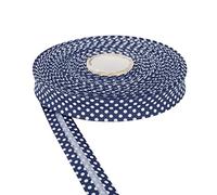 Polka Dot Bias Binding Tape 18mm Cotton Twill Tape for Sewing, Bias Binding, Bunting, Binding & Bias Tape Versatile Sewing Accessory Ideal for DIY Craft Projects by Discount Fabrics LTD (Navy,25m)