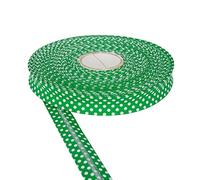 Polka Dot Bias Binding Tape 18mm Cotton Twill Tape for Sewing, Bias Binding, Bunting, Binding & Bias Tape Versatile Sewing Accessory Ideal for DIY Craft Projects by Discount Fabrics LTD (Emerald,5m)