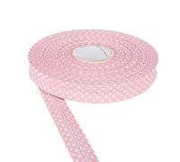 Polka Dot Bias Binding Tape 18mm Cotton Twill Tape for Sewing, Bias Binding, Bunting Binding & Bias Tape Versatile Sewing Accessory Ideal for DIY Craft Projects by Discount Fabrics LTD (Dusky Pink,5m)