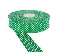 Polka Dot Bias Binding Tape 30mm Cotton Twill Tape for Sewing, Bias Binding, Bunting, Binding & Bias Tape, Versatile Sewing Accessory - Ideal for DIY Craft Projects (EmeraldGreen,5) -Craft Queen LTD