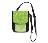 Polka Dot Billiard Green Travel Wallet Passport Holder Hidden Neck pouching Slim Lightweight Crossbody Bag with Adjustable Strap