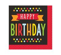 Polka Dot Birthday Disposable Napkins (Pack of 16) Unique Party Multi One Size