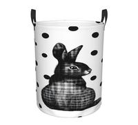 Polka Dot Bunny Hamper Baskets Foldable Fabric Clothes Hampers Storage Organizer Bin for Toys Home Bedroom Decor-S
