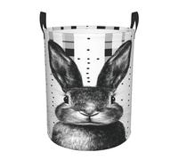 Polka Dot Bunny Print Hamper Baskets Foldable Fabric Clothes Hampers Storage Organizer Bin for Toys Home Bedroom Decor-S