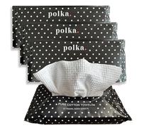 Polka Dot Care 100% Pure Cotton Disposable Towels for Facial Care and Skincare - Makeup Remover Wipes - Ideal for Travel, Camping, Hiking - Travel Size 15 Ct, 4 Pk