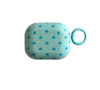 Polka Dot Case for AirPods Pro 3 (2025) with Keychain,Teal Dots | Trendy Retro Dots Design, Girly Aesthetic, Slim Protective Cover, 3rd Generation Compatible