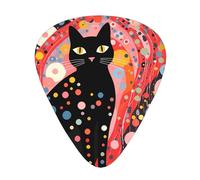Polka Dot Cat Printed pick set - 12 pieces, thin, medium and thick guitar picks, suitable for guitar, bass, electric guitar and ukulele