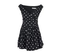 Polka Dot Cotton Mini Dress, female, Self Portrait, Short Dresses, Black, 2XS, Dresses 2XS