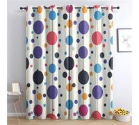 Polka Dot Curtains for Bedroom Living Room - Geometric Multicolor Cute Blackout Curtains 66 x 72 Inch (Width x Drop), Thermal Insulated Eyelet Curtains & Drapes, Patterned Window Treatments N-#293