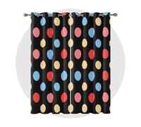Polka Dot Curtains Kids - Polka Dot Curtains for Living Room - Cute Retro Colourful Geometric Blackout Curtains 46 x 54 Inch (Width x Drop) 2 Panels, Fun Multicolor Dot Eyelet Curtains & Drapes
