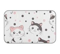Polka Dot Cute Cat Big Eyes Summer mat for dogs Self Cooling 38" x 23" pet shop cool pet pad for kitten outside non-electric tapete enfriador para perros M