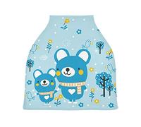 Polka Dot Daisy Bear Stretchy Baby Car Seat Cover,Canopy Nursing Covers,Soft Breathable Windproof Scarf Changepad for Winter Infant Breastfeeding Boys