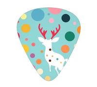 Polka Dot Deer Printed pick set - 12 pieces, thin, medium and thick guitar picks, suitable for guitar, bass, electric guitar and ukulele